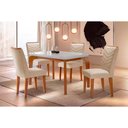 Ver imagem 1 de Sala de Jantar Completa Londrina Tampo Madeirado C/ Vidro Curvo 120x80cm e 4 Cadeiras Londrina