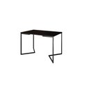 Ver imagem 3 de Mesa Industrial Base Ferro Preto em V Tampo 137x90 Preto 4 Cadeiras Eames Madeira Assento Branco