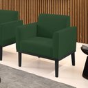 Ver imagem 1 de Poltrona Decorativa Isabella Pés Fixo em Madeira Preto Veludo Verde Esmeralda G19 - Gran Belo