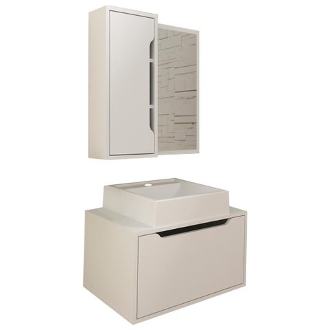 Conjunto 3 Peças para Banheiro Bn3630x46x48 Branco Tecno Mobili Branco