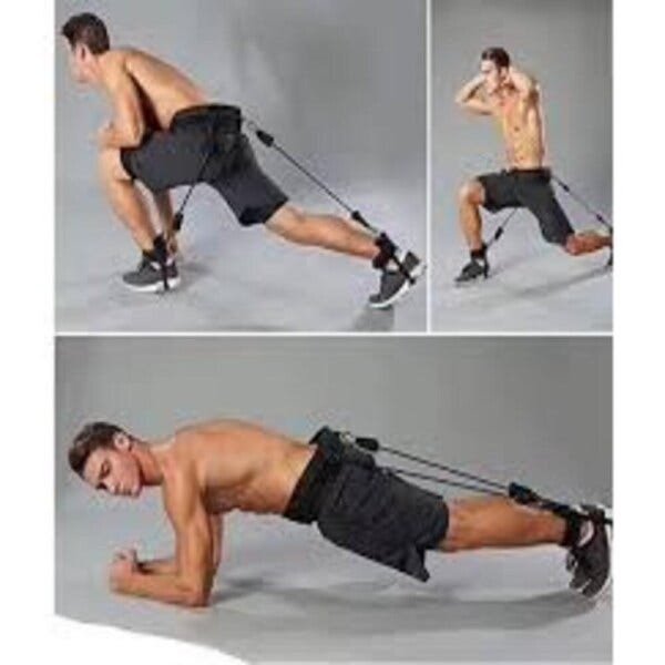 Kit elastico para treino de academia em casa velocidade treinamento perna corrida exercicios salto - 4