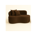 Ver imagem 2 de Conjunto 01 Poltrona + Sofá Curvo Orgânico Nature Gaia Suede Marrom - Montanaris Decor