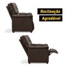 Poltrona Reclinável com Massagem Imperador Couro Facto Marrom - SOFA STORE - 4
