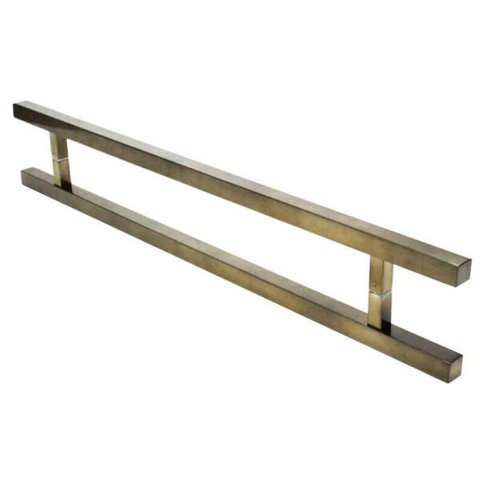 Puxador Portas Duplo Aço Inox Antique Ouro Velho Aristocrata 2 m para portas: pivotantes/madeira/ - 