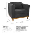 Ver imagem 5 de Kit Sofá 2 Lugares e 2 Poltronas Europa Linho Doce Sonho Móveis - Chumbo
