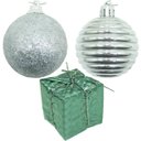 Ver imagem 2 de Kit 55 Peças Enfeite Tubo Natalino Árvore Natal Verde 5cm