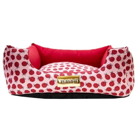 Cama Para Cachorro Ou Gato Luppet Vermelho Joaninha GG