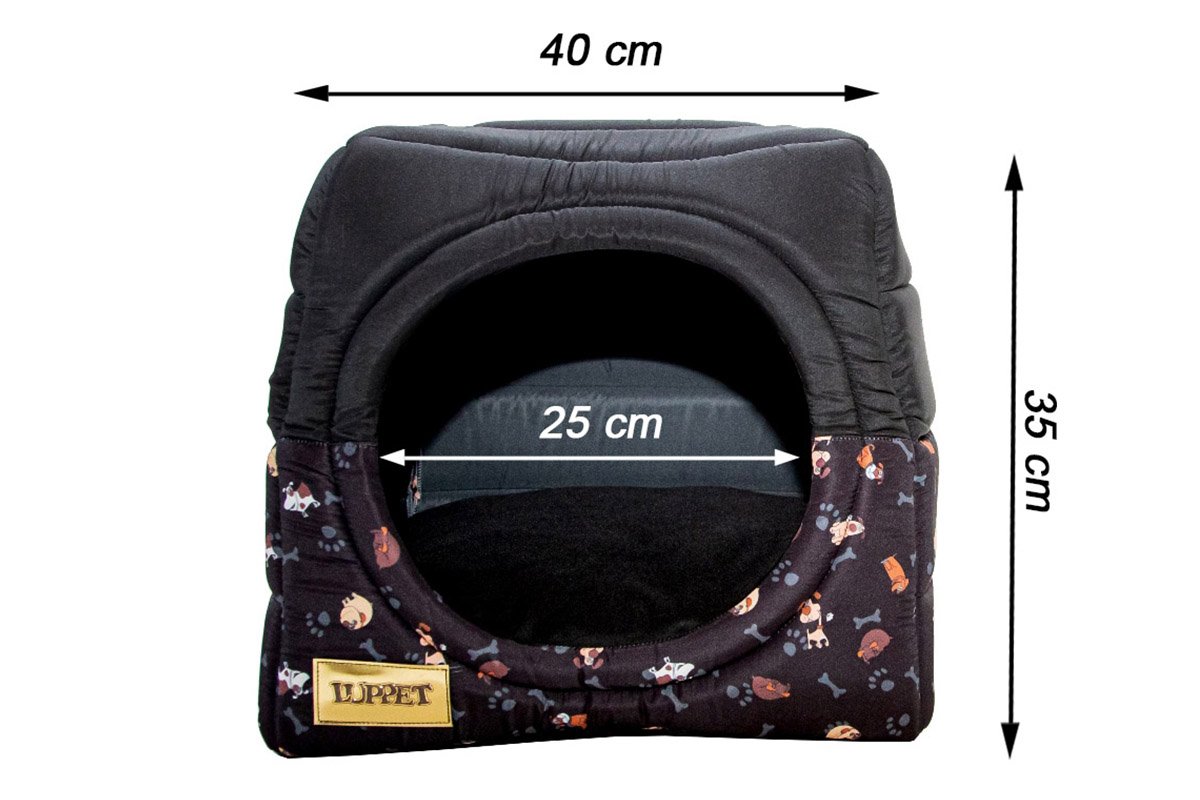 Cama Iglu E Toca Para Cachorro Luppet Luxo Preto Cachorro M - 6