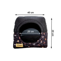Cama Iglu E Toca Para Cachorro Luppet Luxo Preto Cachorro M - 6