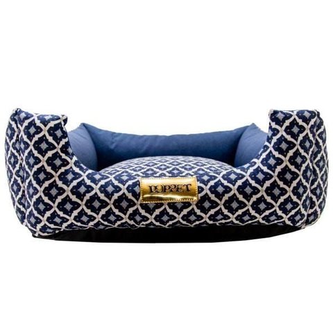 Cama para Cachorro ou Gato Luppet Marinho Geometrico Gg