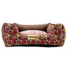 Cama Para Cachorro Ou Gato Luppet Luxo Marrom Floral GG - 1