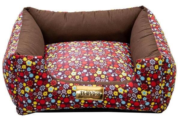 Cama Para Cachorro Ou Gato Luppet Luxo Marrom Floral GG - 2