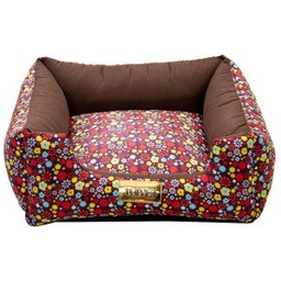 Cama Para Cachorro Ou Gato Luppet Luxo Marrom Floral GG - 2