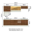 Ver imagem 4 de Armário de Cozinha Completa 280cm Branco/Rustic Genova Madesa 04