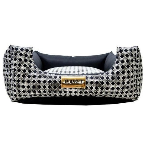 Cama Quadrada para Cachorro ou Gato Luppet Luxo Preto Vime G