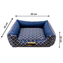 Cama Para Cachorro Ou Gato Luppet Marinho Geometrico M - 4