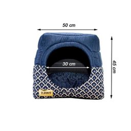 Cama Iglu E Toca Para Cachorro Luppet Marinho Geométrico G - 5
