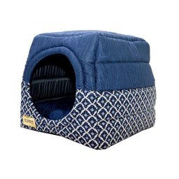 Cama Iglu E Toca Para Cachorro Luppet Marinho Geométrico G - 3