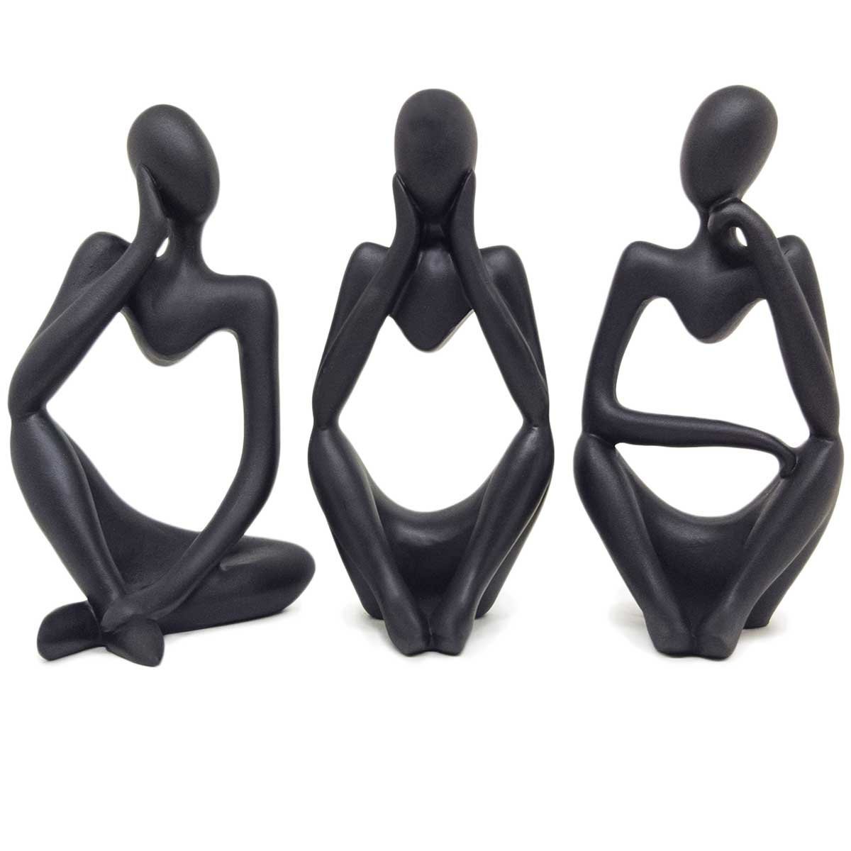 Trio Pensadores Estátua Decorativa Figura Abstrata Pensador Enfeite Casa Moderno Mesa Sala Minimalis - 2