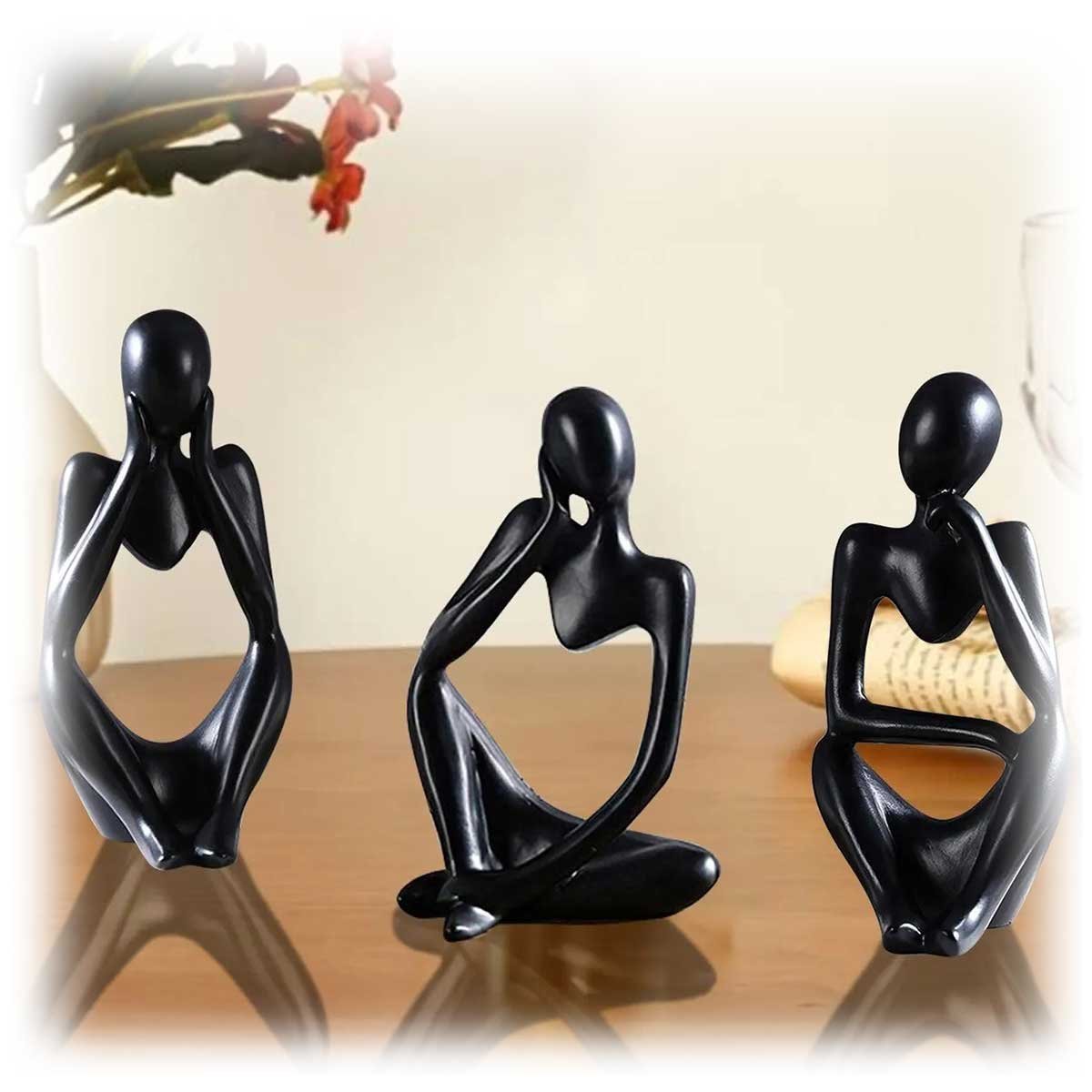 Trio Pensadores Estátua Decorativa Figura Abstrata Pensador Enfeite Casa Moderno Mesa Sala Minimalis