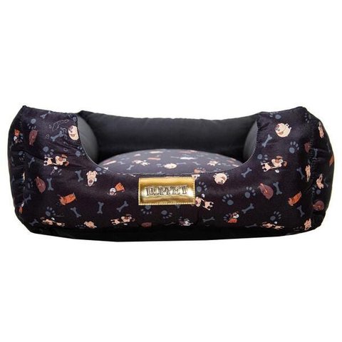 Cama Quadrada Para Cachorro Ou Gato Luppet Preto Cachorro M