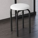 Ver imagem 2 de Kit 2 Banquetas Baixas para Cozinha em Aço Manu Sintético I01 Preto/Branco - Mpozenato