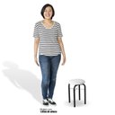 Ver imagem 5 de Kit 2 Banquetas Baixas para Cozinha em Aço Manu Sintético I01 Preto/Branco - Mpozenato