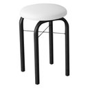 Ver imagem 6 de Kit 2 Banquetas Baixas para Cozinha em Aço Manu Sintético I01 Preto/Branco - Mpozenato