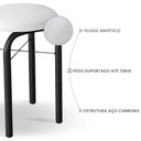 Ver imagem 3 de Kit 2 Banquetas Baixas para Cozinha em Aço Manu Sintético I01 Preto/Branco - Mpozenato