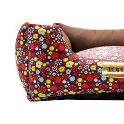 Cama Para Cachorro Ou Gato Luppet Luxo Marrom Floral G - 3