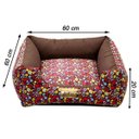 Ver imagem 5 de Cama para Cachorro ou Gato Luppet Luxo Marrom Floral G