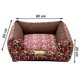 Cama Para Cachorro Ou Gato Luppet Luxo Marrom Floral G - 5