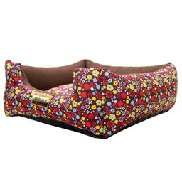 Cama Para Cachorro Ou Gato Luppet Luxo Marrom Floral G - 4