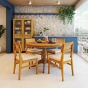 Ver imagem 1 de Conjunto Mesa Madeira Maciça Gardênia com 4 Cadeiras Origem Bege/Amendoa