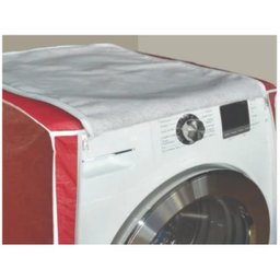 Capa De Maquina Lava Seca Frontal LG 8,5kg 9kg 10,2kg - Vermelho escuro - 4