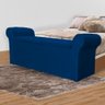 Calçadeira Baú Casal 140 cm Cancun Suede Cores - DS Estofados - Azul Marinho - 4