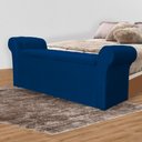 Ver imagem 4 de Calçadeira Baú Casal 140 cm Cancun Suede Cores - DS Estofados - Azul Marinho
