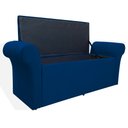 Ver imagem 3 de Calçadeira Baú Casal 140 cm Cancun Suede Cores - DS Estofados - Azul Marinho