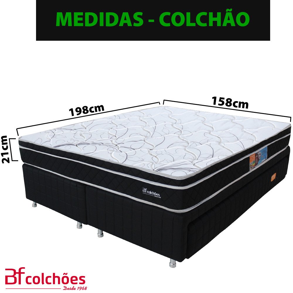 Cama Box Queen com Bicama Auxiliar + Colchão Molas Ensacadas com Pillow Top Certificado 158x198x59cm - 3