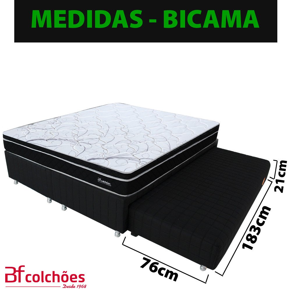 Cama Box Queen com Bicama Auxiliar + Colchão Molas Ensacadas com Pillow Top Certificado 158x198x59cm - 4