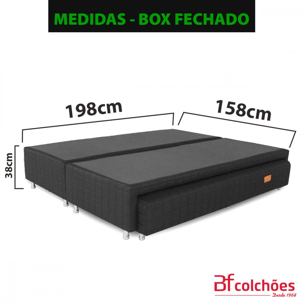 Cama Box Queen com Bicama Auxiliar + Colchão Molas Ensacadas com Pillow Top Certificado 158x198x59cm - 8