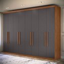 Ver imagem 5 de Guarda Roupa Casal Master New 8 Portas 4 Gavetas MDP Cômoda Marabá Jatobá Grafite Acetinado
