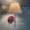 Ver imagem 3 de Arandela de Parede Clássica Alumínio Interruptor com Cúpula Tecido Algodão Ref 19