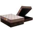 Ver imagem 1 de Conjunto Box Baú Casal Colchão Espuma Polar D28 Pérola Brown + Base Crc Suede Brown (138x188)
