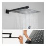 Chuveiro Ducha Banheiro Piscina Estilo Slim Quadrado 20x20 Moderna + Braço de 40cm - Cor Preto - 10