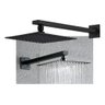 Chuveiro Ducha Banheiro Piscina Estilo Slim Quadrado 20x20 Moderna + Braço de 40cm - Cor Preto - 3