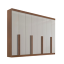 Ver imagem 1 de Guarda Roupa Casal Dyamond 8 Portas Mdf Castanho e Off White