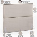 Ver imagem 6 de Cabeceira Box Casal King Com Tachas 195 Cm Linho Cru