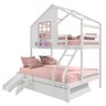 Treliche Casinha com Janela Casal/solteiro com Escada/escorregador Madeira Maciça Branco/ Rosa - 5