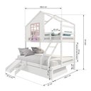 Ver imagem 4 de Treliche Casinha com Janela Casal/Solteiro com Escada/Escorregador Madeira Maciça Branco/ Rosa